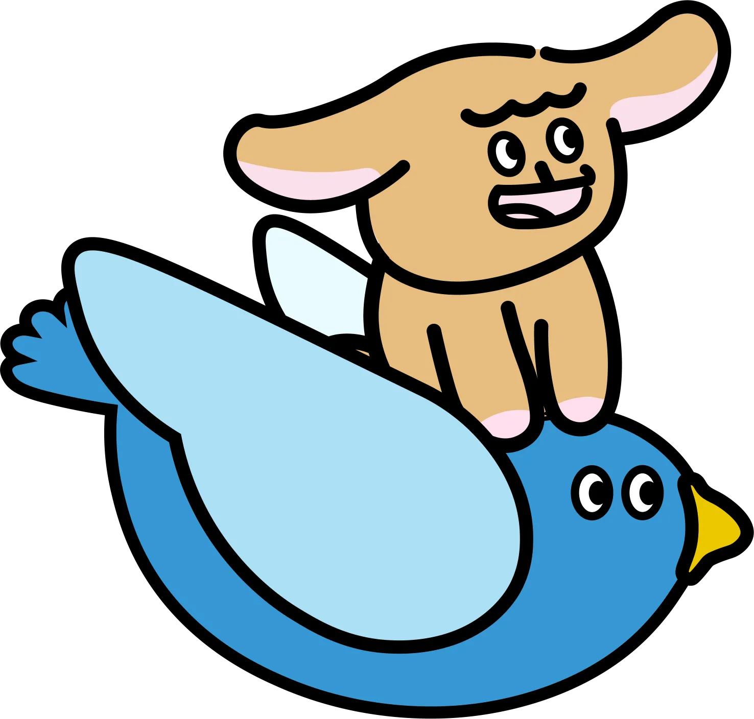 鳥の上に乗るたれらび